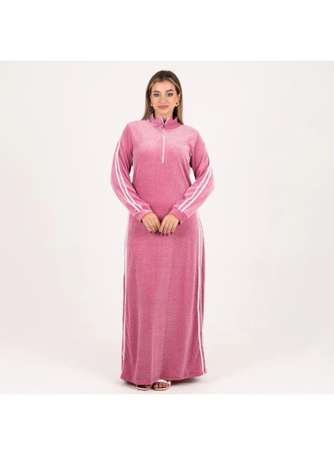ZECOTEX Sporty Velvet Winter Jalabiya with Long Zip