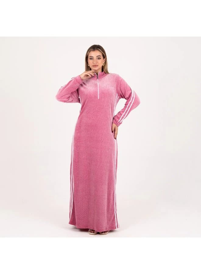 ZECOTEX Sporty Velvet Winter Jalabiya with Long Zip