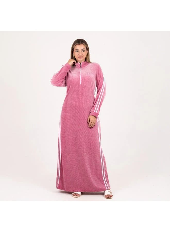 ZECOTEX Sporty Velvet Winter Jalabiya with Long Zip