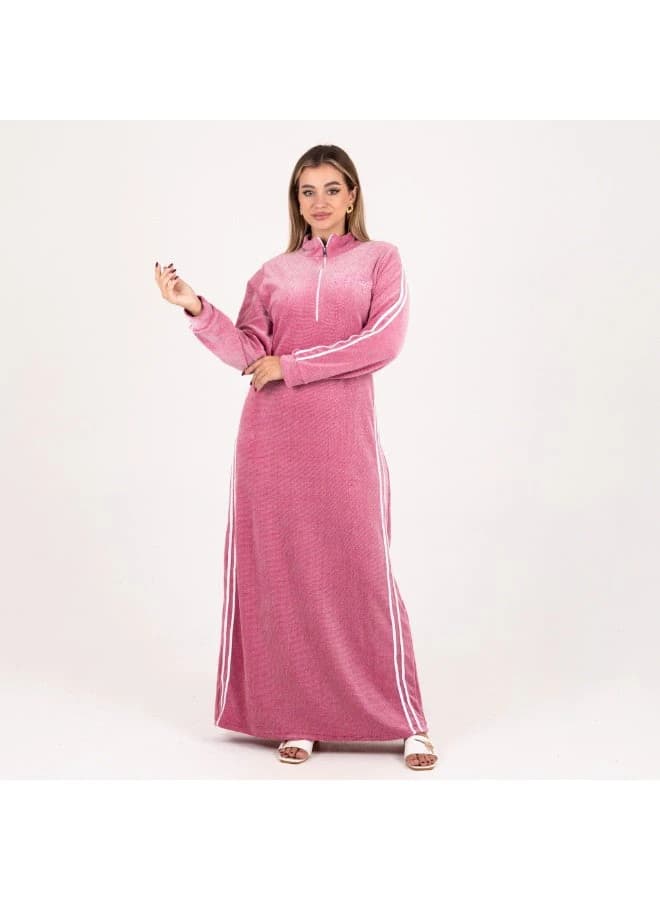 ZECOTEX Sporty Velvet Winter Jalabiya with Long Zip