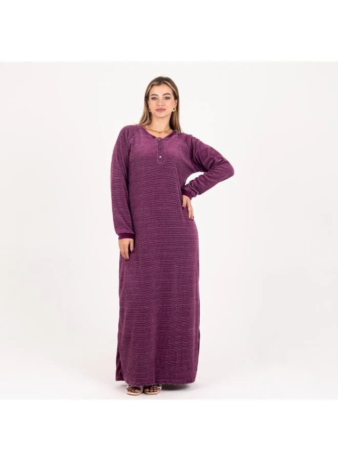 ZECOTEX Royal Purple Velvet Winter Galabeya
