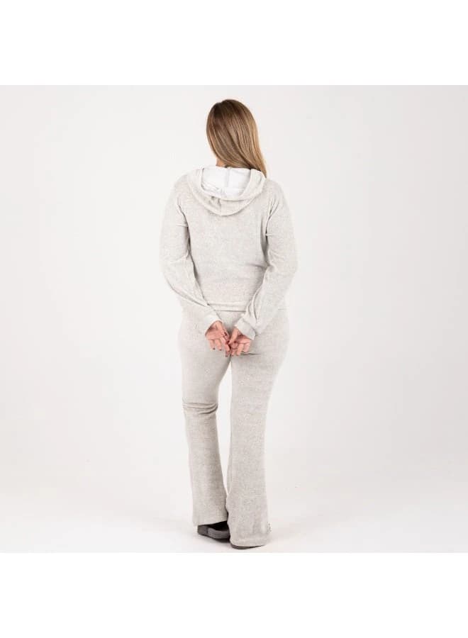 Luxury Velvet Tracksuit with Bootcut Flare Pants & Full‑Zip Hoodie
