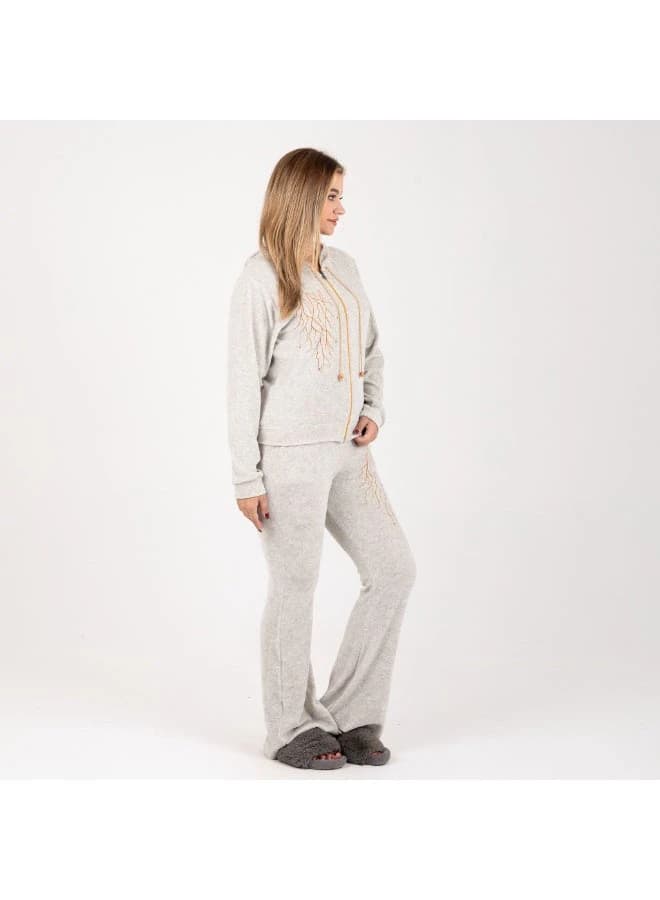 Luxury Velvet Tracksuit with Bootcut Flare Pants & Full‑Zip Hoodie