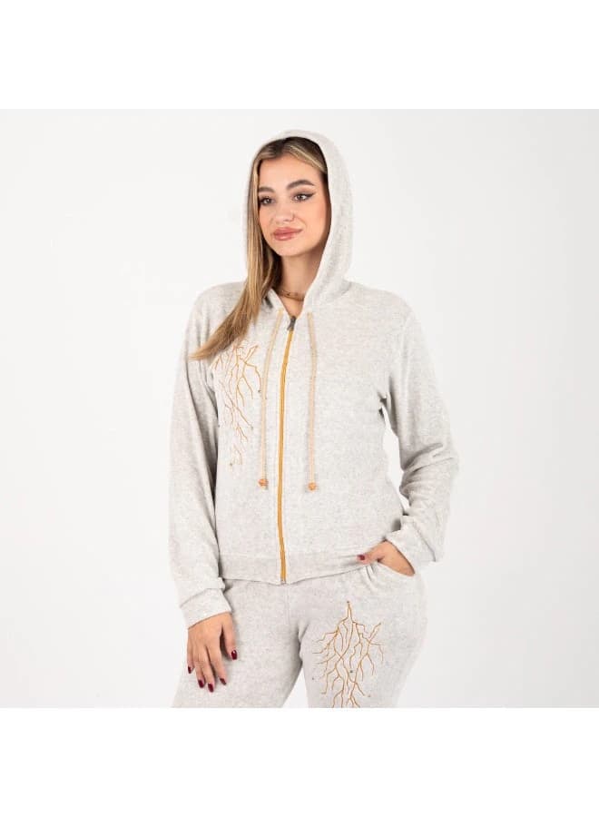Luxury Velvet Tracksuit with Bootcut Flare Pants & Full‑Zip Hoodie
