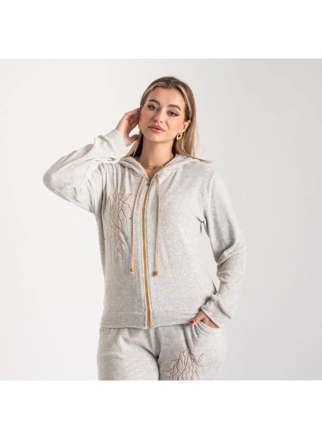 Luxury Velvet Tracksuit with Bootcut Flare Pants & Full‑Zip Hoodie