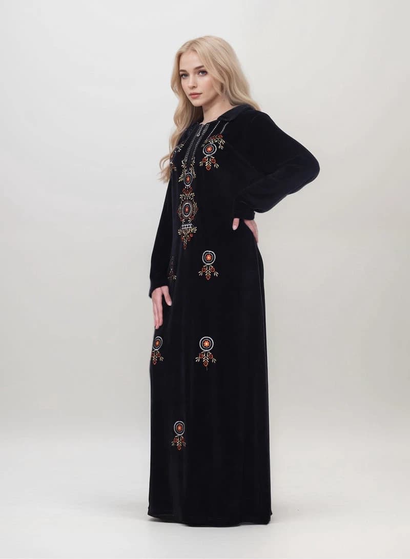 ZECOTEX Embroidered Long Nightgown
