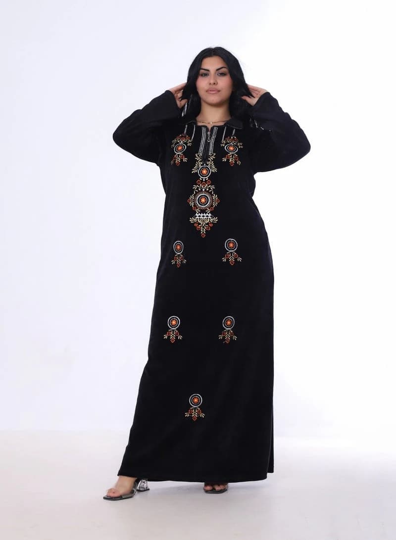 ZECOTEX Embroidered Long Nightgown