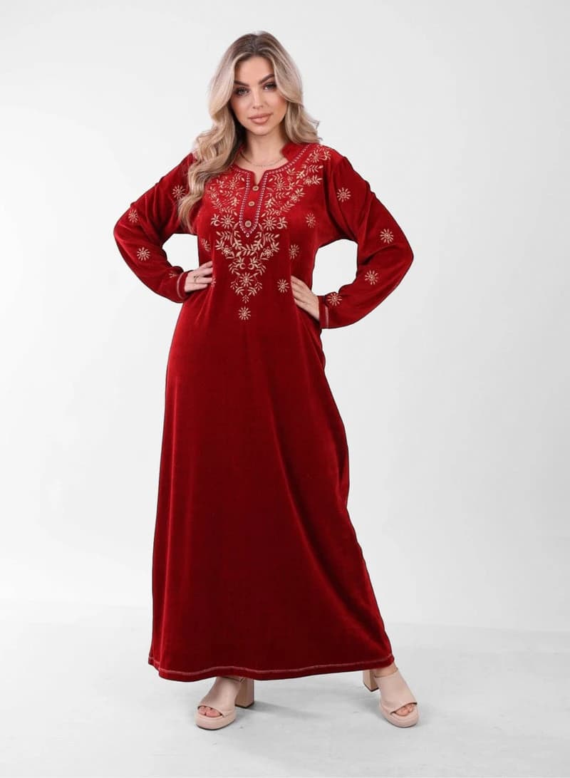 ZECOTEX Embroidered Winter Nightgown