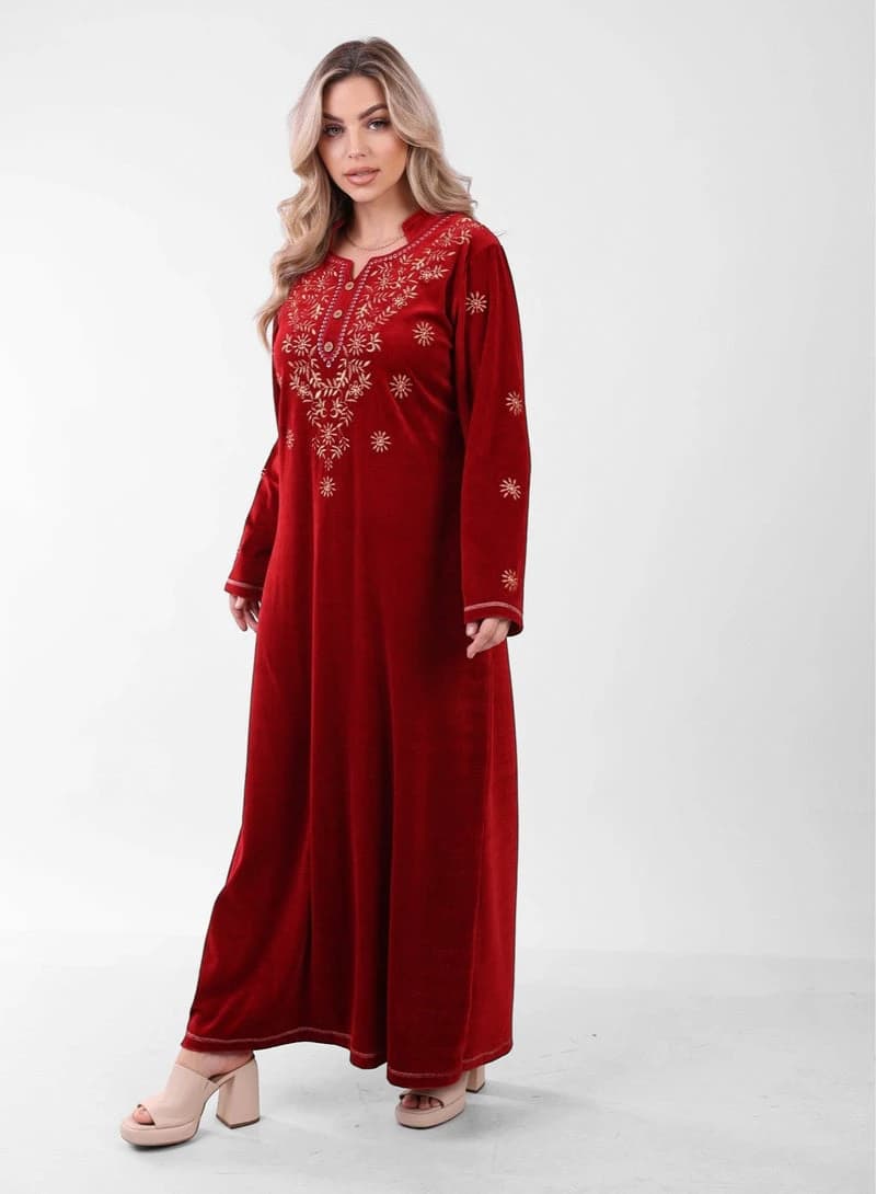 ZECOTEX Embroidered Winter Nightgown