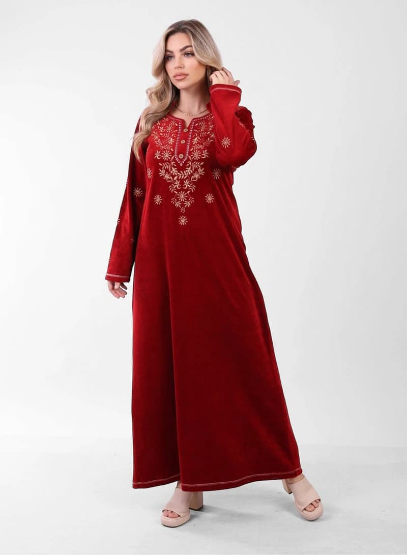 ZECOTEX Embroidered Winter Nightgown