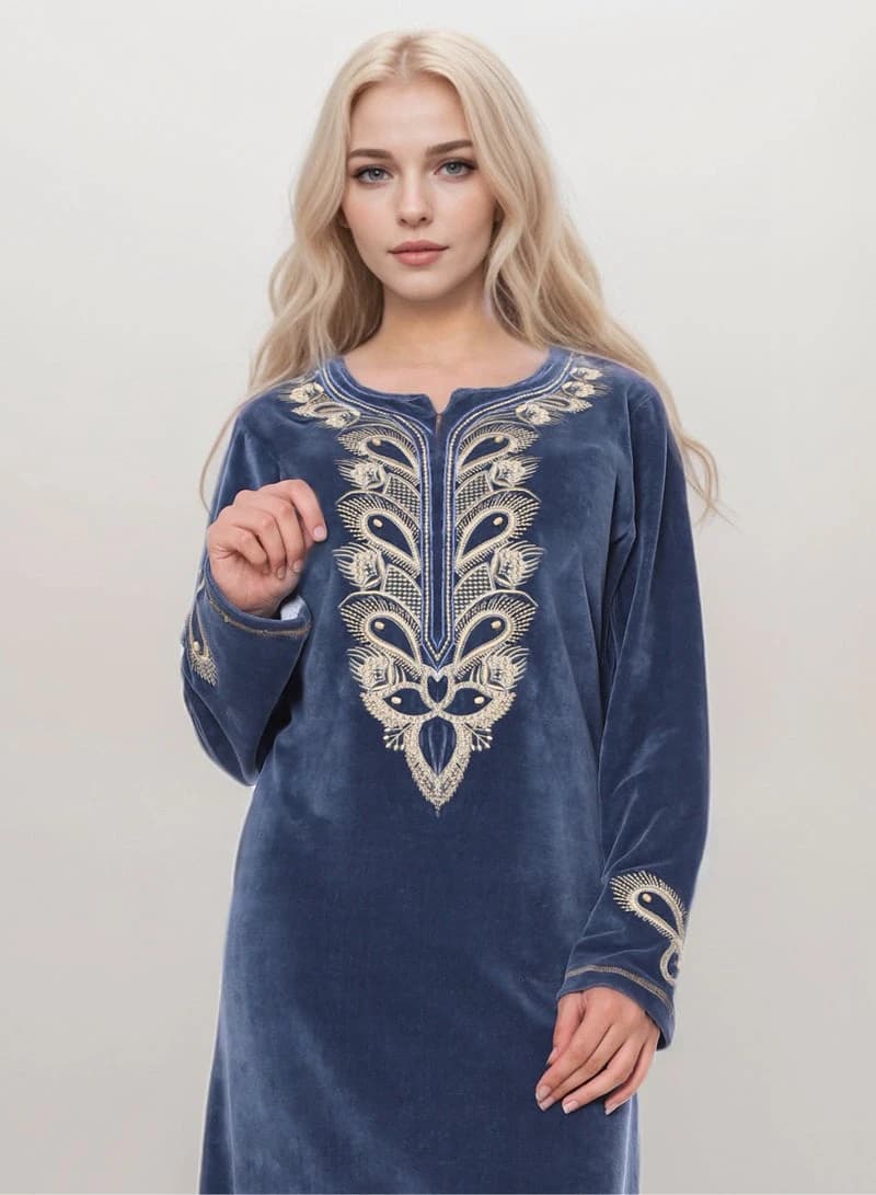 ZECOTEX Embroidered Winter Nightgown