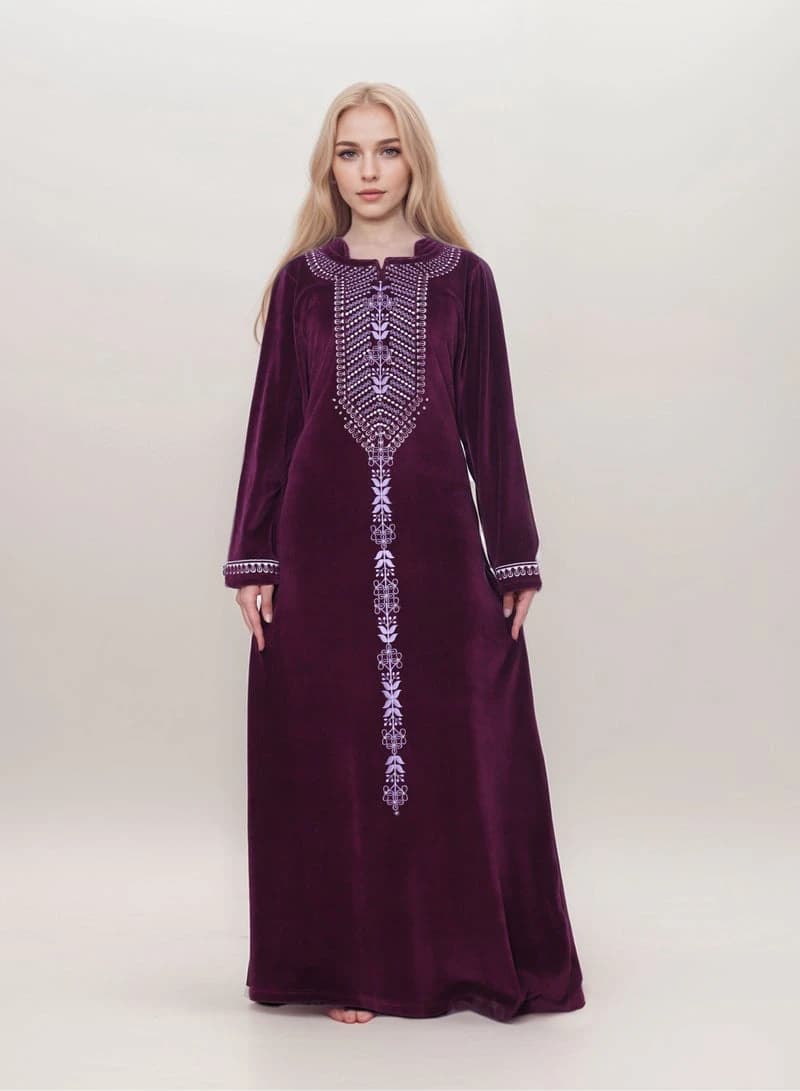ZECOTEX Embroidered Winter Nightgown