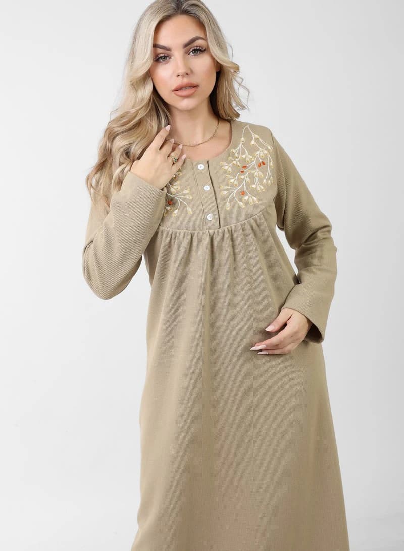 ZECOTEX Distinctive Embroidered Nightgown
