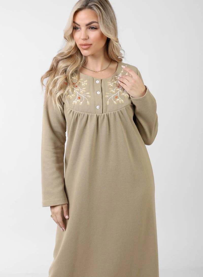 ZECOTEX Distinctive Embroidered Nightgown