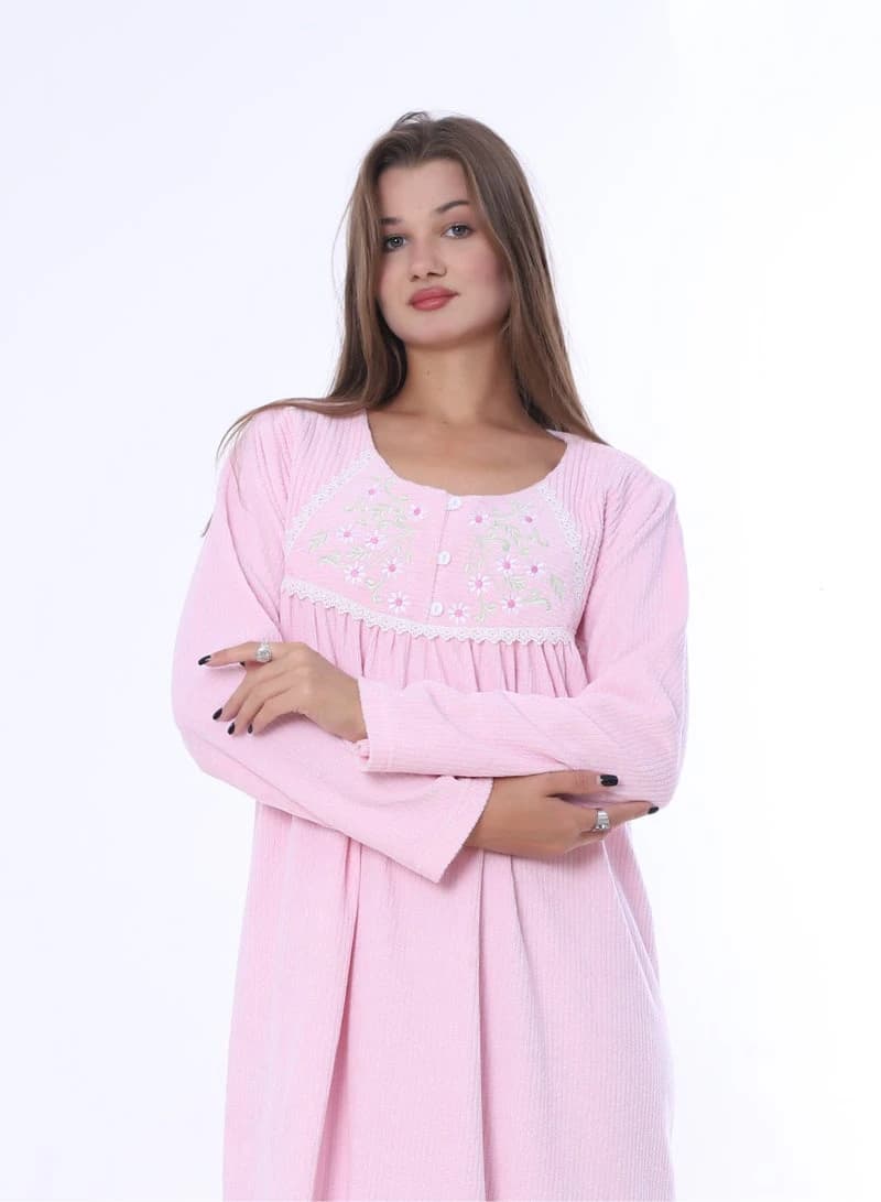 ZECOTEX Embroidered Winter Nightgown