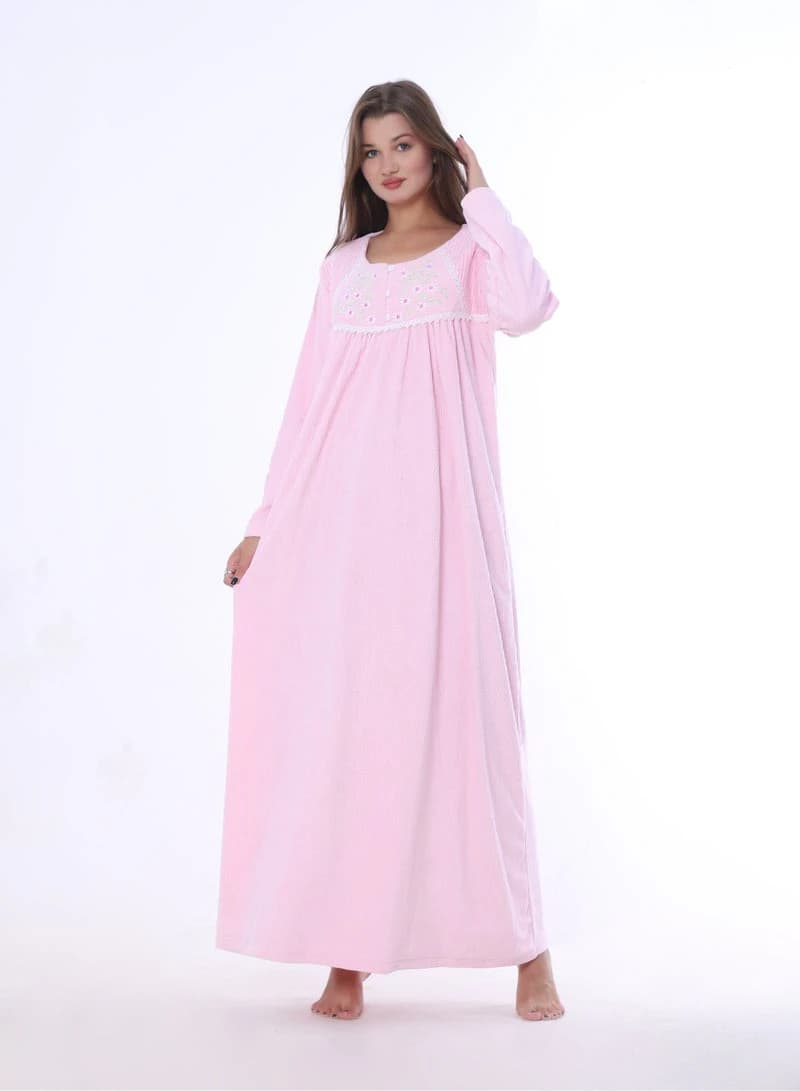 ZECOTEX Embroidered Winter Nightgown