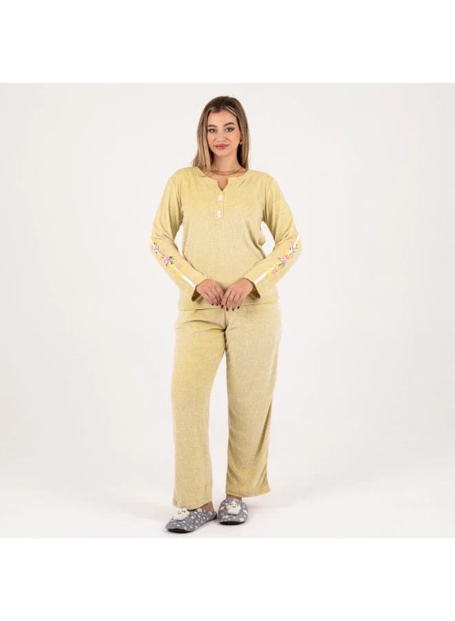 ZECOTEX Embroidered Winter Pajama & Loungewear Set