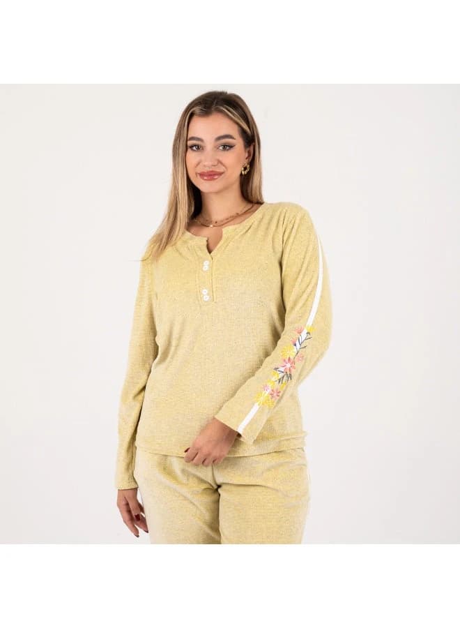 ZECOTEX Embroidered Winter Pajama & Loungewear Set