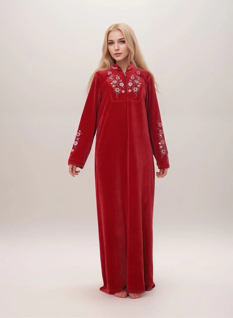 ZECOTEX Embroidered Winter Nightgown
