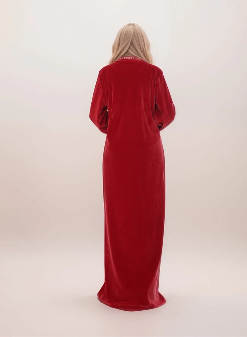 ZECOTEX Embroidered Winter Nightgown