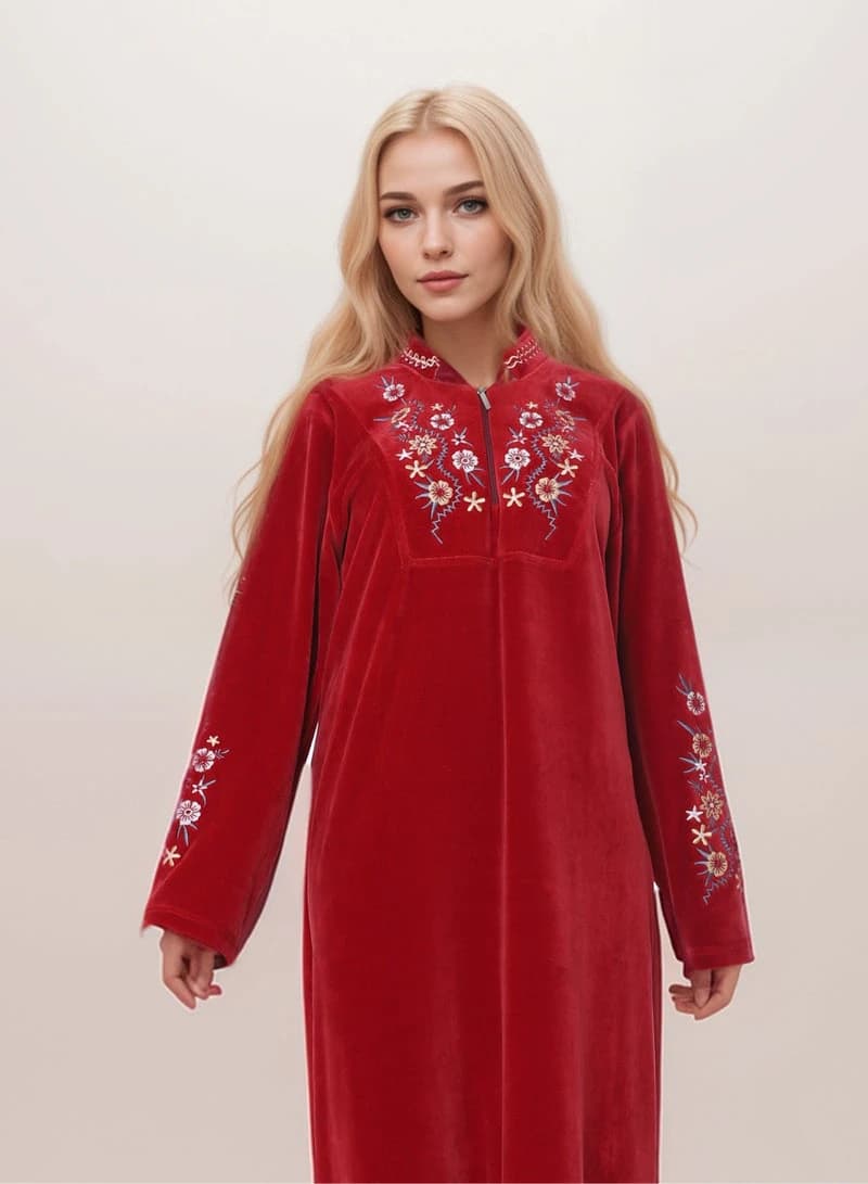 ZECOTEX Embroidered Winter Nightgown