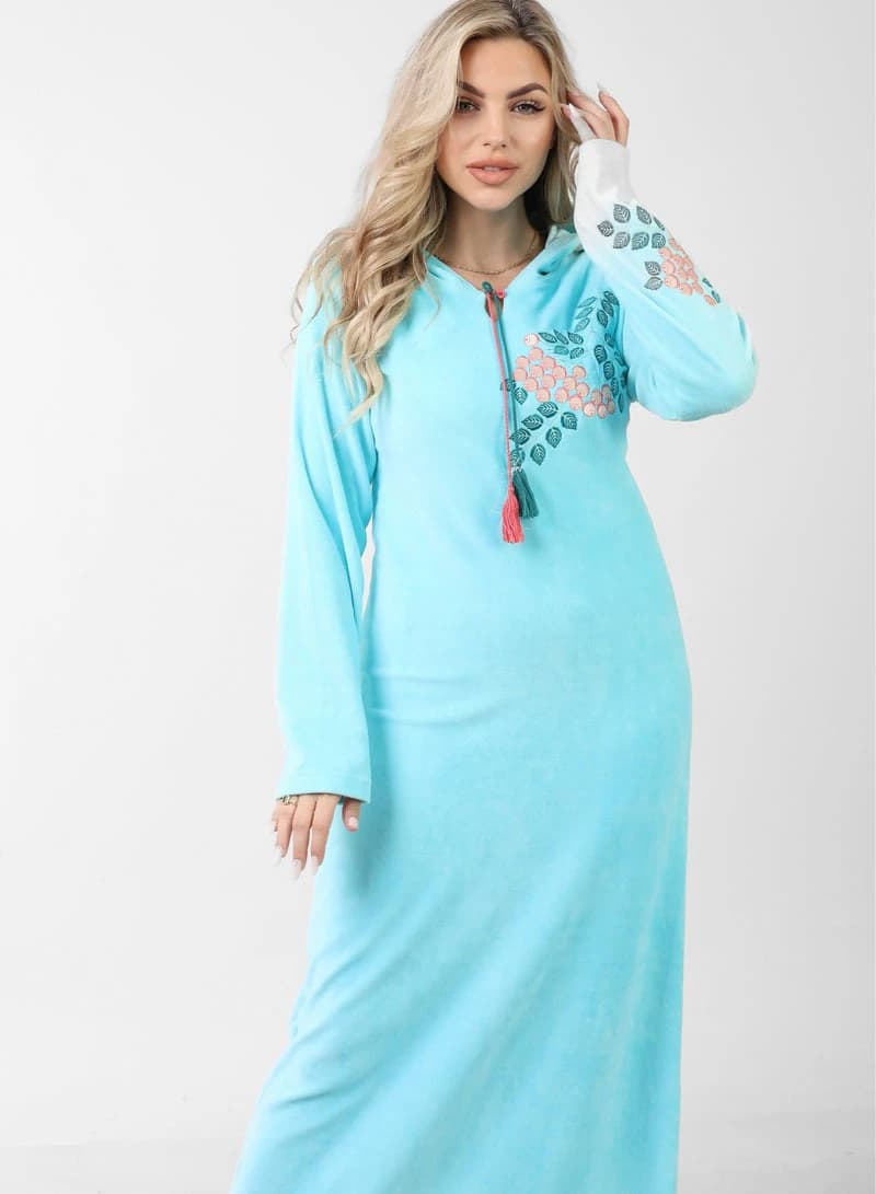 ZECOTEX Embroidered Winter Nightgown
