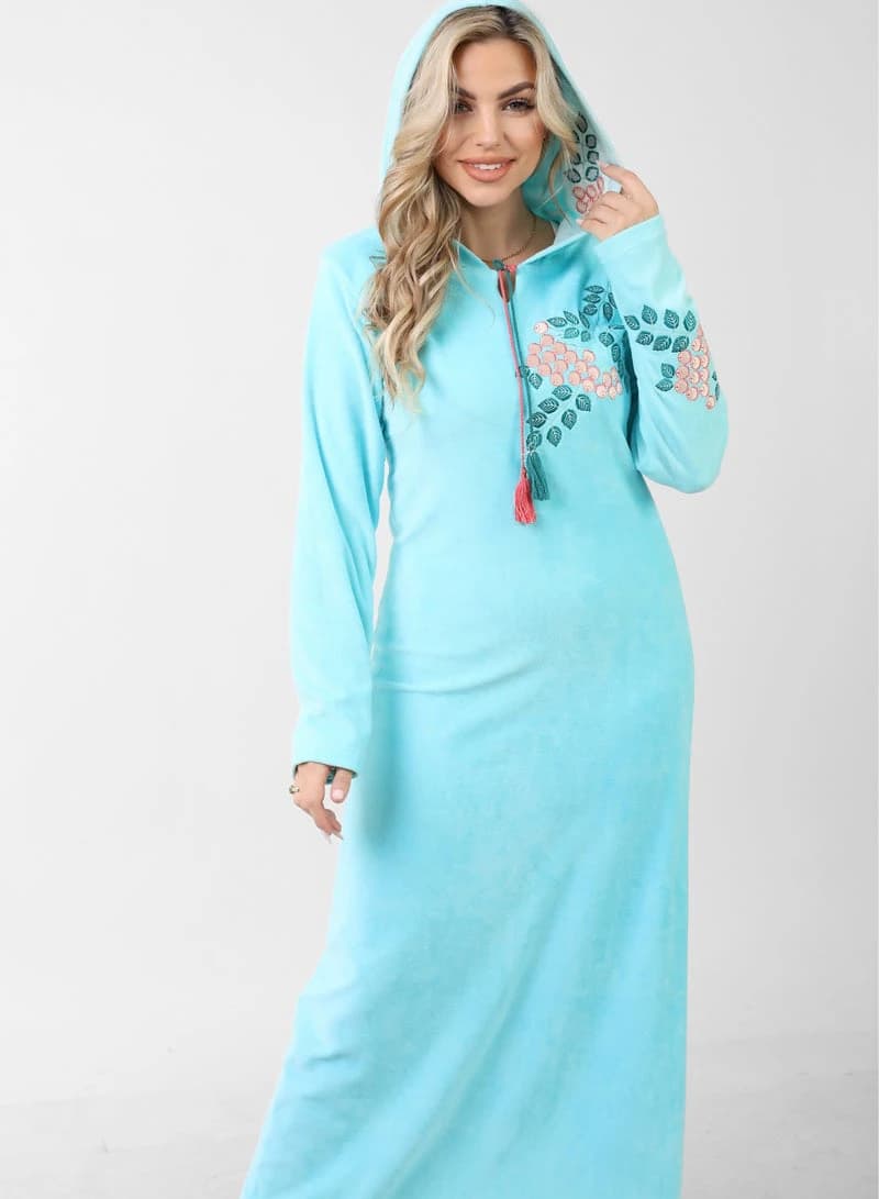 ZECOTEX Embroidered Winter Nightgown