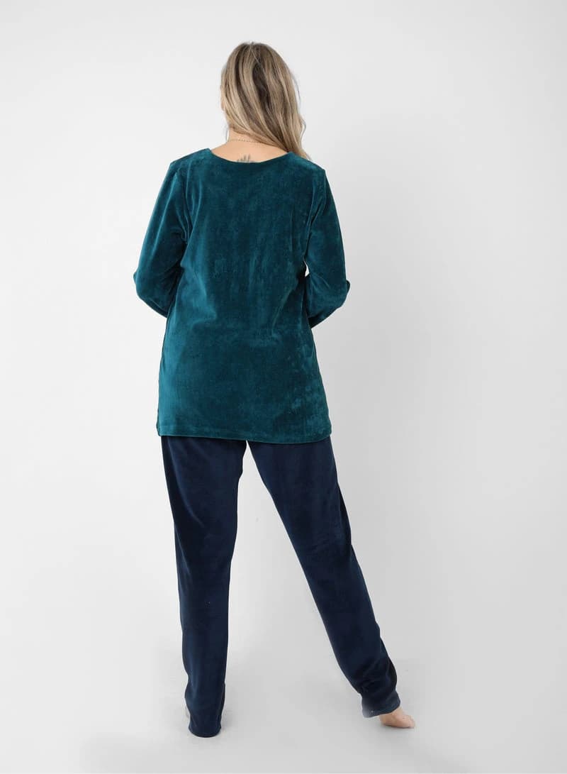 Velvet Pajamas with Exquisite Embroidery