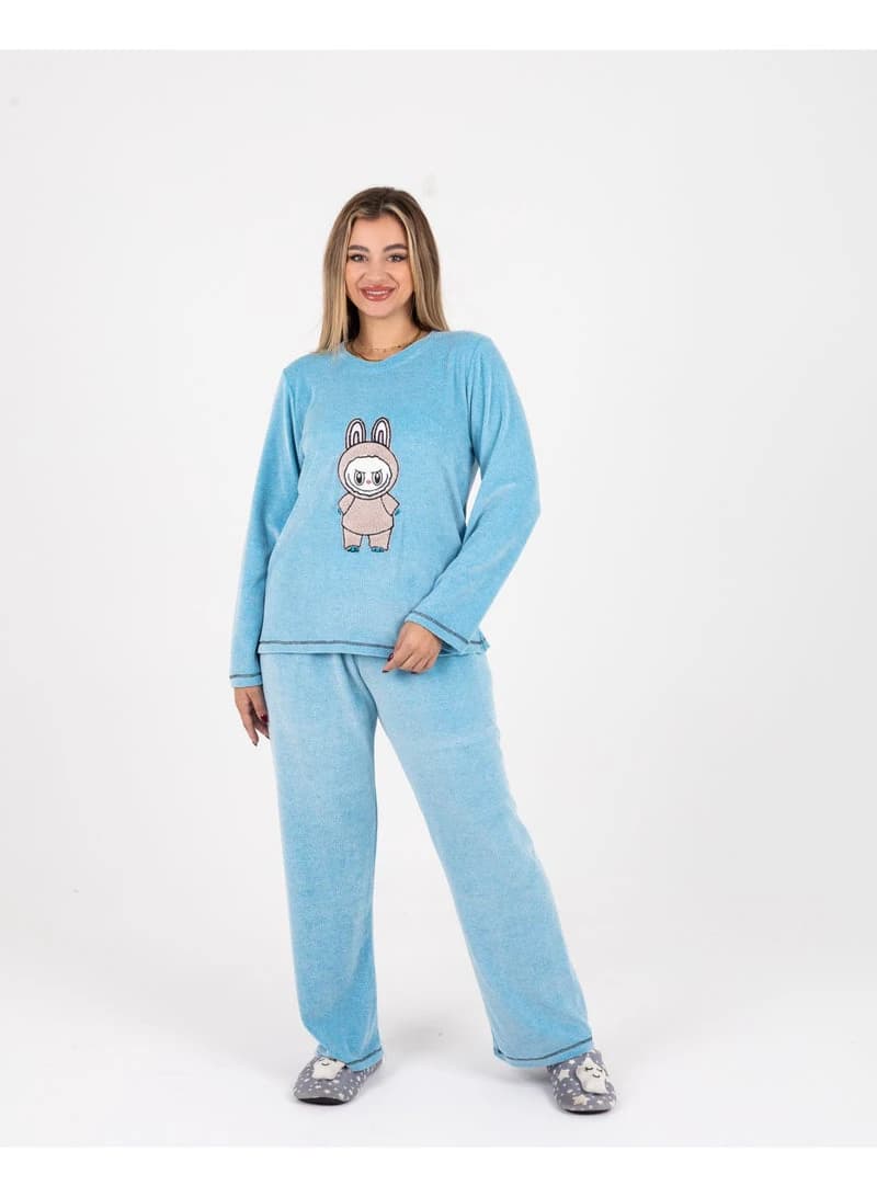 ZECOTEX Winter Pajama Set with Plush Fleece Top and Comfortable Pants