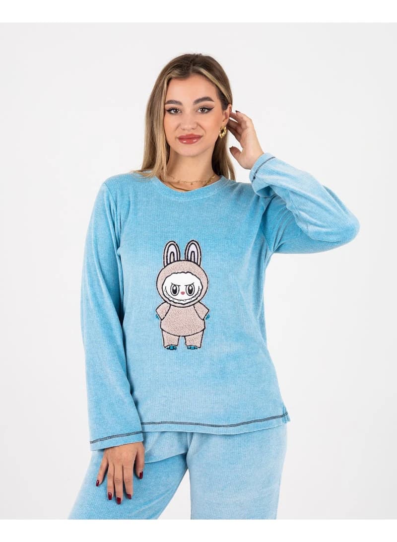 ZECOTEX Winter Pajama Set with Plush Fleece Top and Comfortable Pants