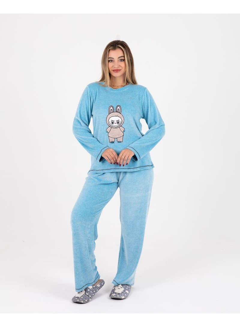 ZECOTEX Winter Pajama Set with Plush Fleece Top and Comfortable Pants