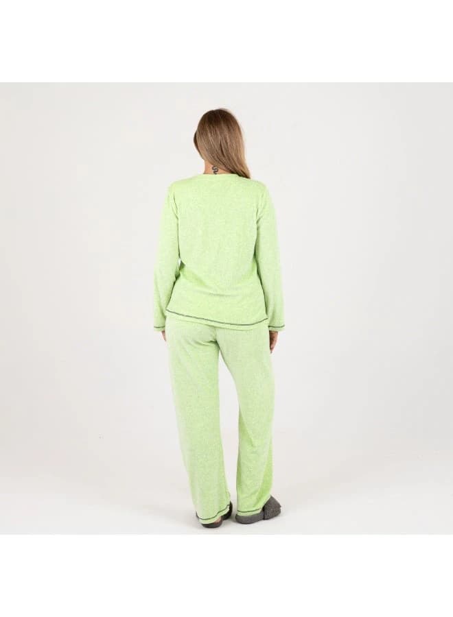Women's 2‑Piece Winter Pajama Set – Soft Plush Fleece with Rabbit Print