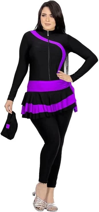 Mauve One-Piece Legit Salbots Swimsuit with Hoodie & Pocket