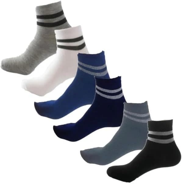 Men's Half Socks Set – 6 Pieces, Multi-Color