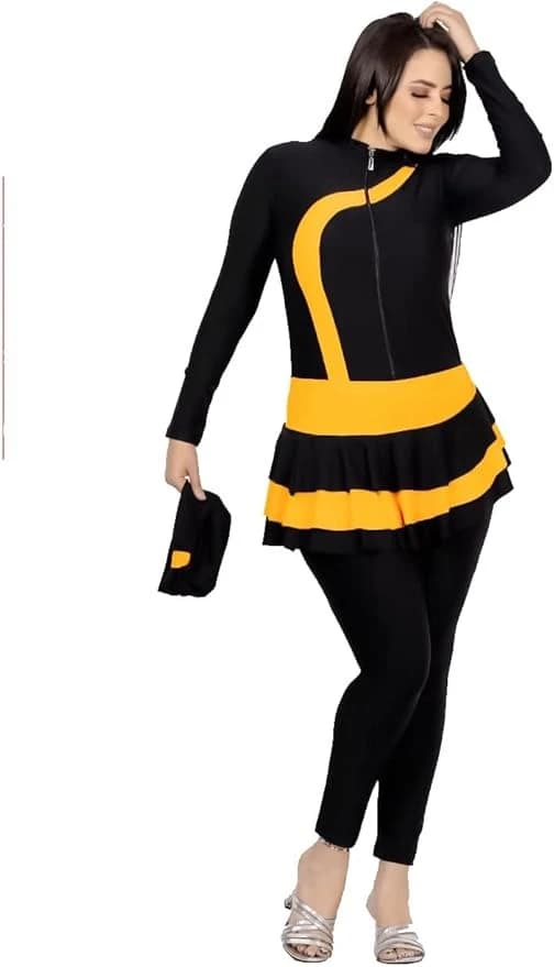 Legit Salbots One-Piece Swimsuit with Hoodie & Pocket – Yellow