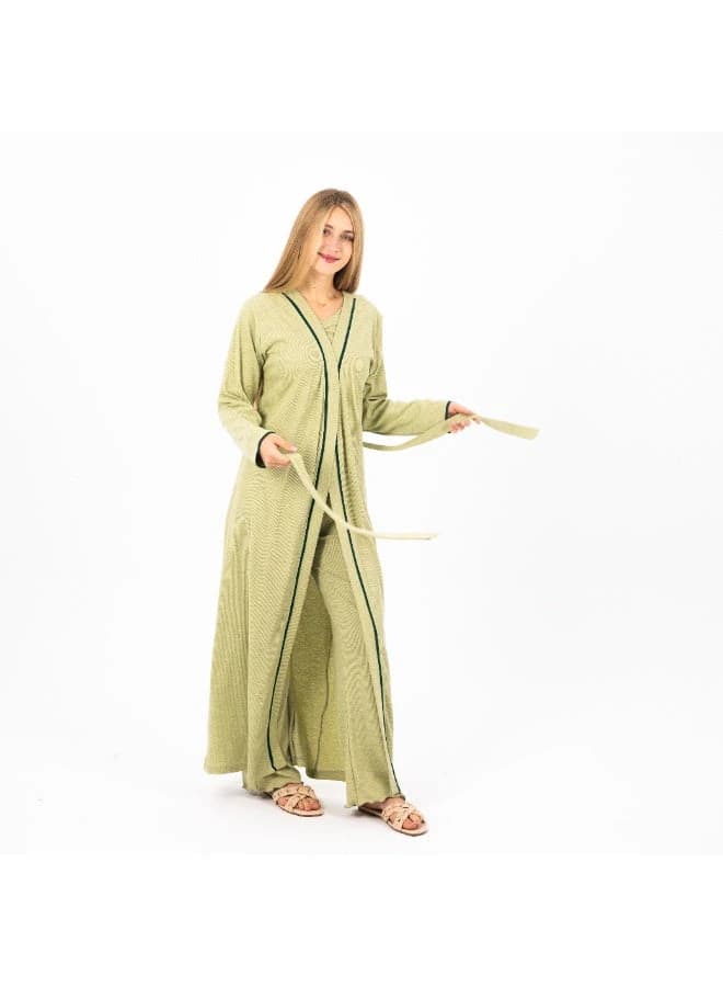 Women's Cotton Printed Robe – Lightweight Floral Housecoat with Waist Belt