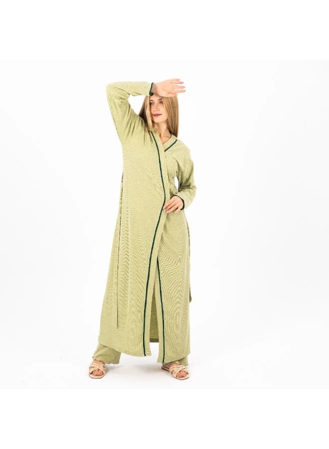 Women's Cotton Printed Robe – Lightweight Floral Housecoat with Waist Belt