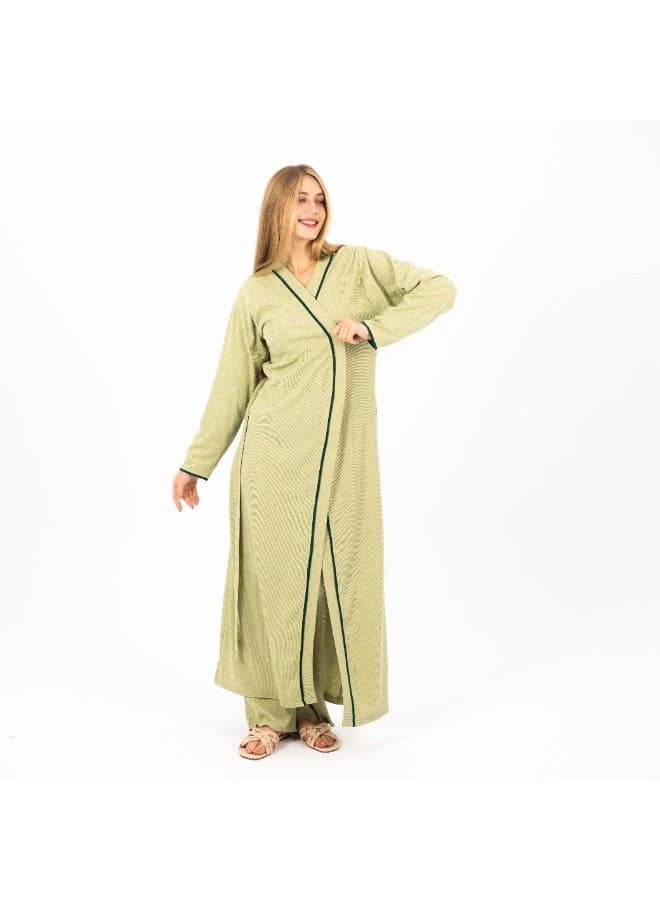 Women's Cotton Printed Robe – Lightweight Floral Housecoat with Waist Belt