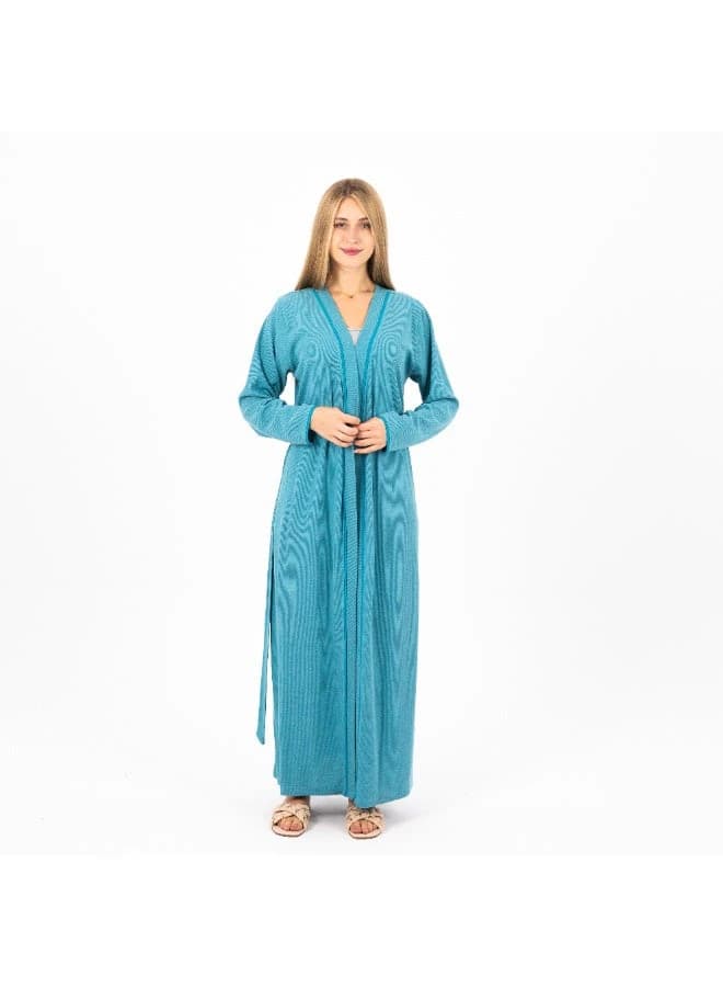 Women's Cotton Printed Robe – Lightweight Floral Housecoat with Waist Belt