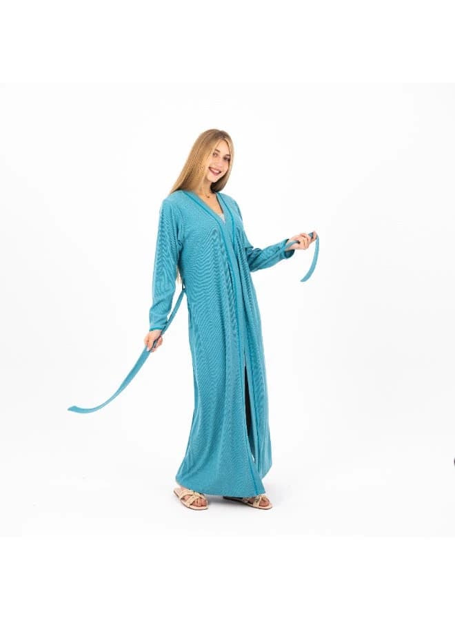 Women's Cotton Printed Robe – Lightweight Floral Housecoat with Waist Belt