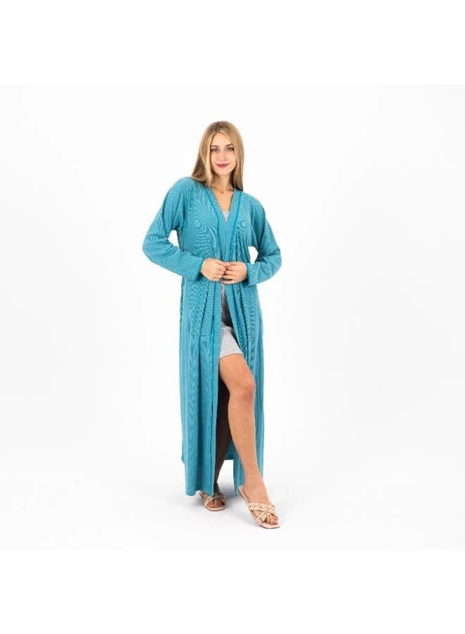 Women's Cotton Printed Robe – Lightweight Floral Housecoat with Waist Belt