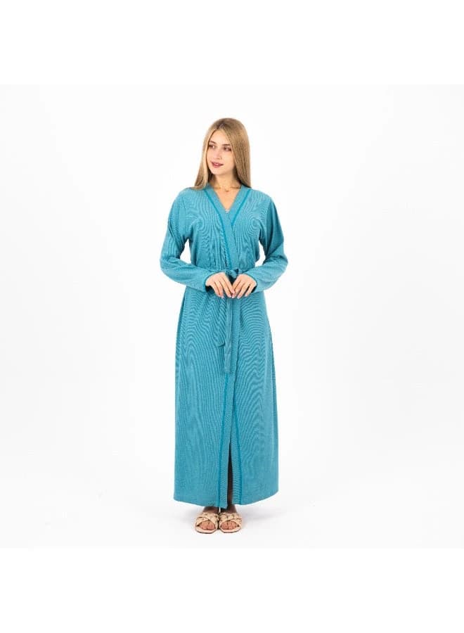 Women's Cotton Printed Robe – Lightweight Floral Housecoat with Waist Belt