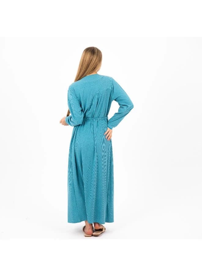 Women's Cotton Printed Robe – Lightweight Floral Housecoat with Waist Belt