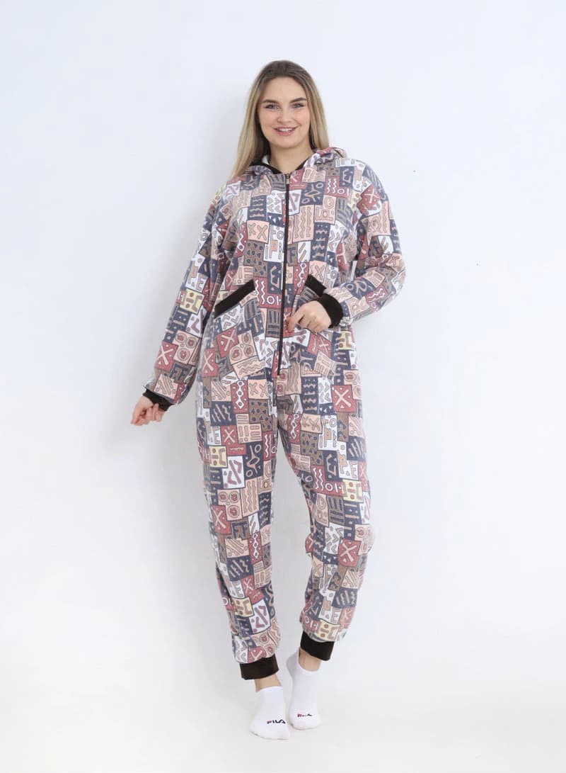 Unisex Printed Foulard Jumpsuit – Soft Flexible One-Piece