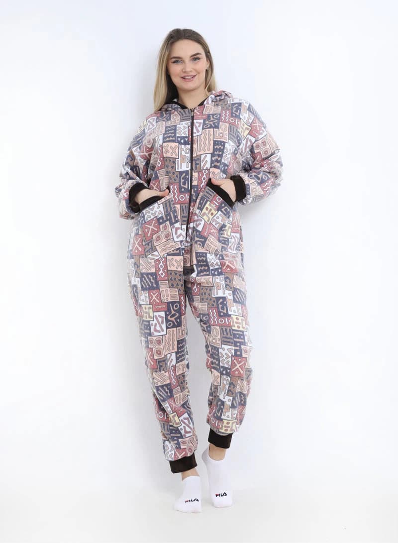 Unisex Printed Foulard Jumpsuit – Soft Flexible One-Piece