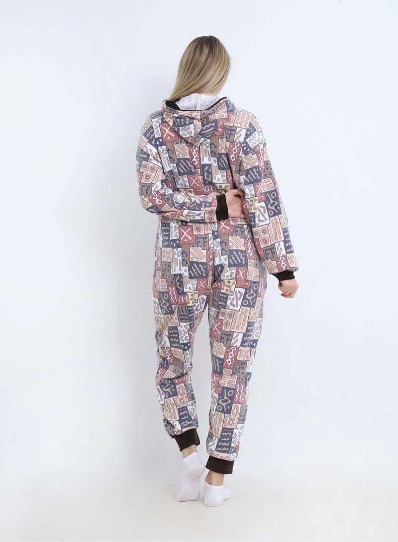 Unisex Printed Foulard Jumpsuit – Soft Flexible One-Piece