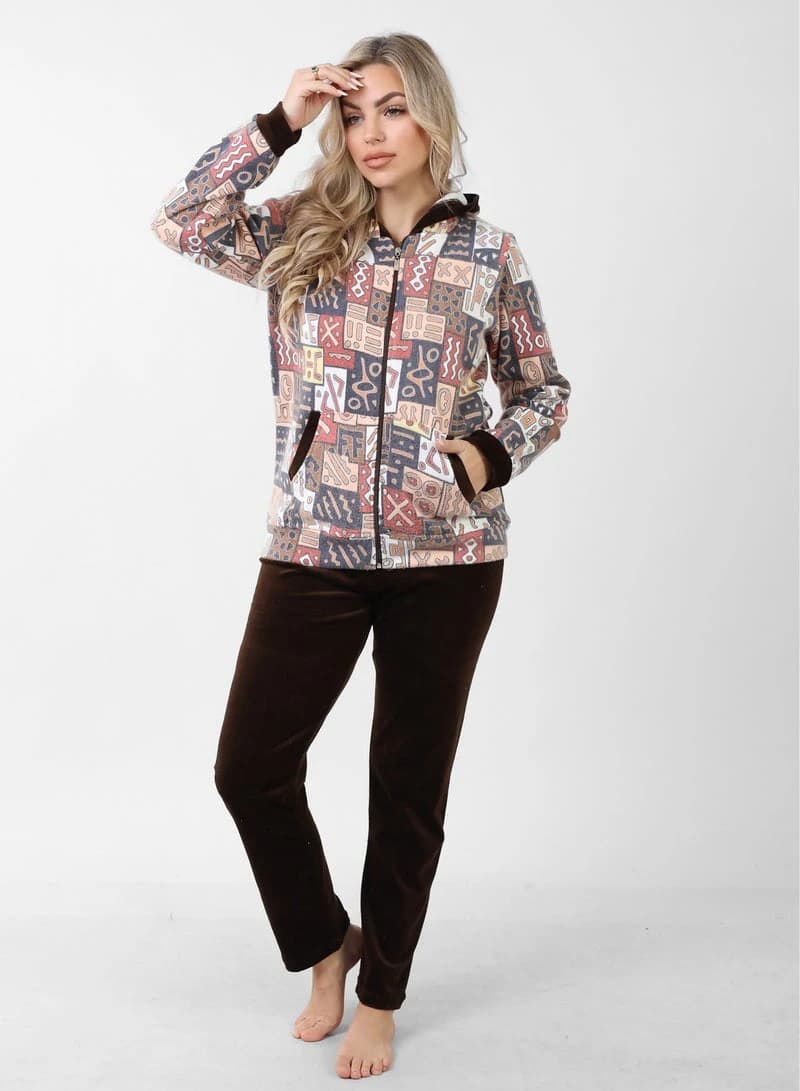 Women's Colorful Foulard Pajamas – Printed Foulard Top & Pants