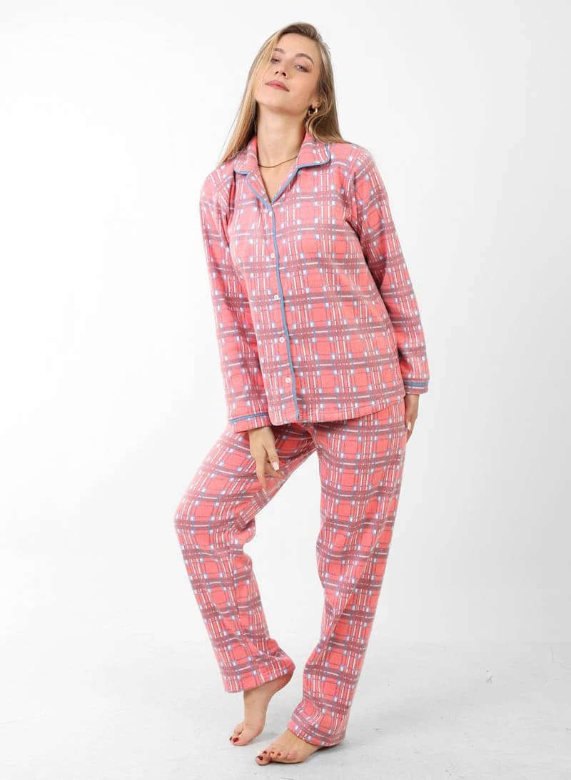 Women's Printed Fular Pajama – Button Decor & Chic Design