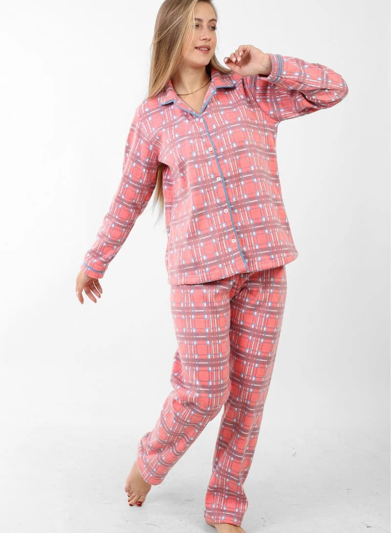 Women's Printed Fular Pajama – Button Decor & Chic Design