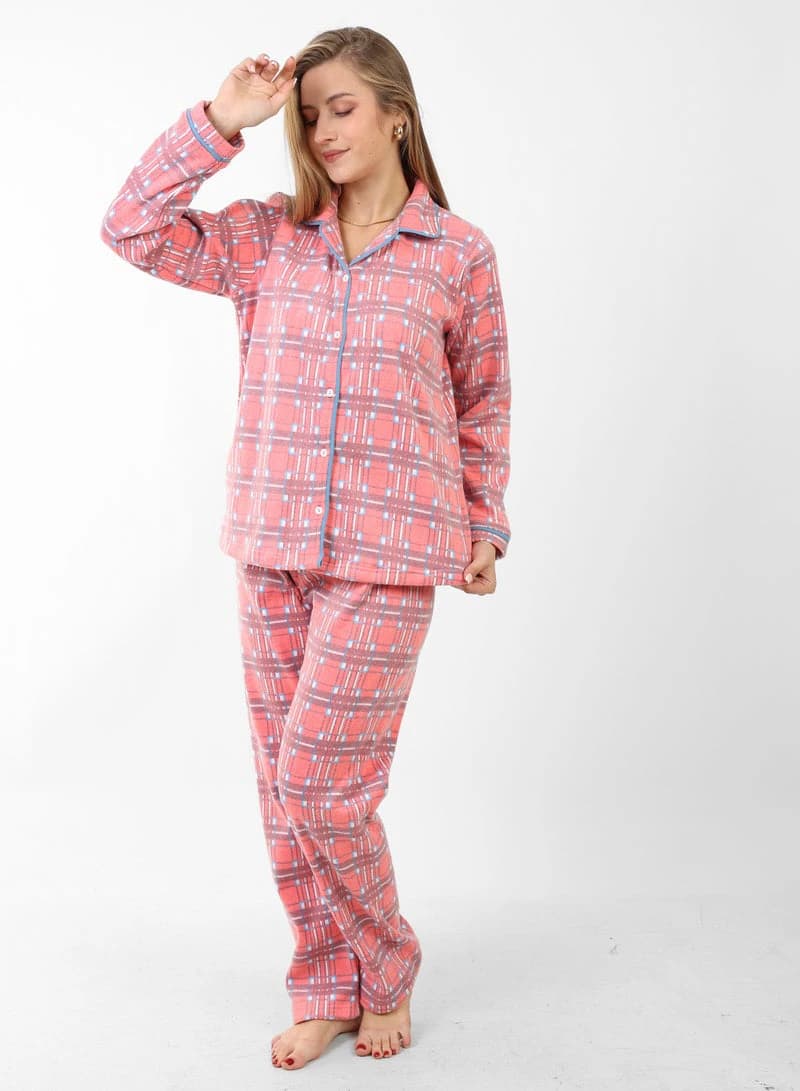 Women's Printed Fular Pajama – Button Decor & Chic Design